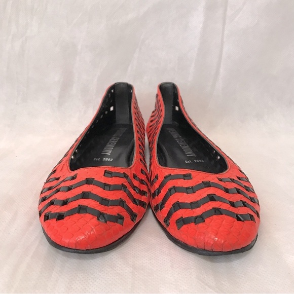 Neon orange woven flats - Picture 6 of 10